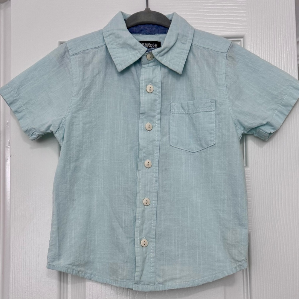 OshKosh B'gosh Pale Blue Short-Sleeve Button-Down Shirt
